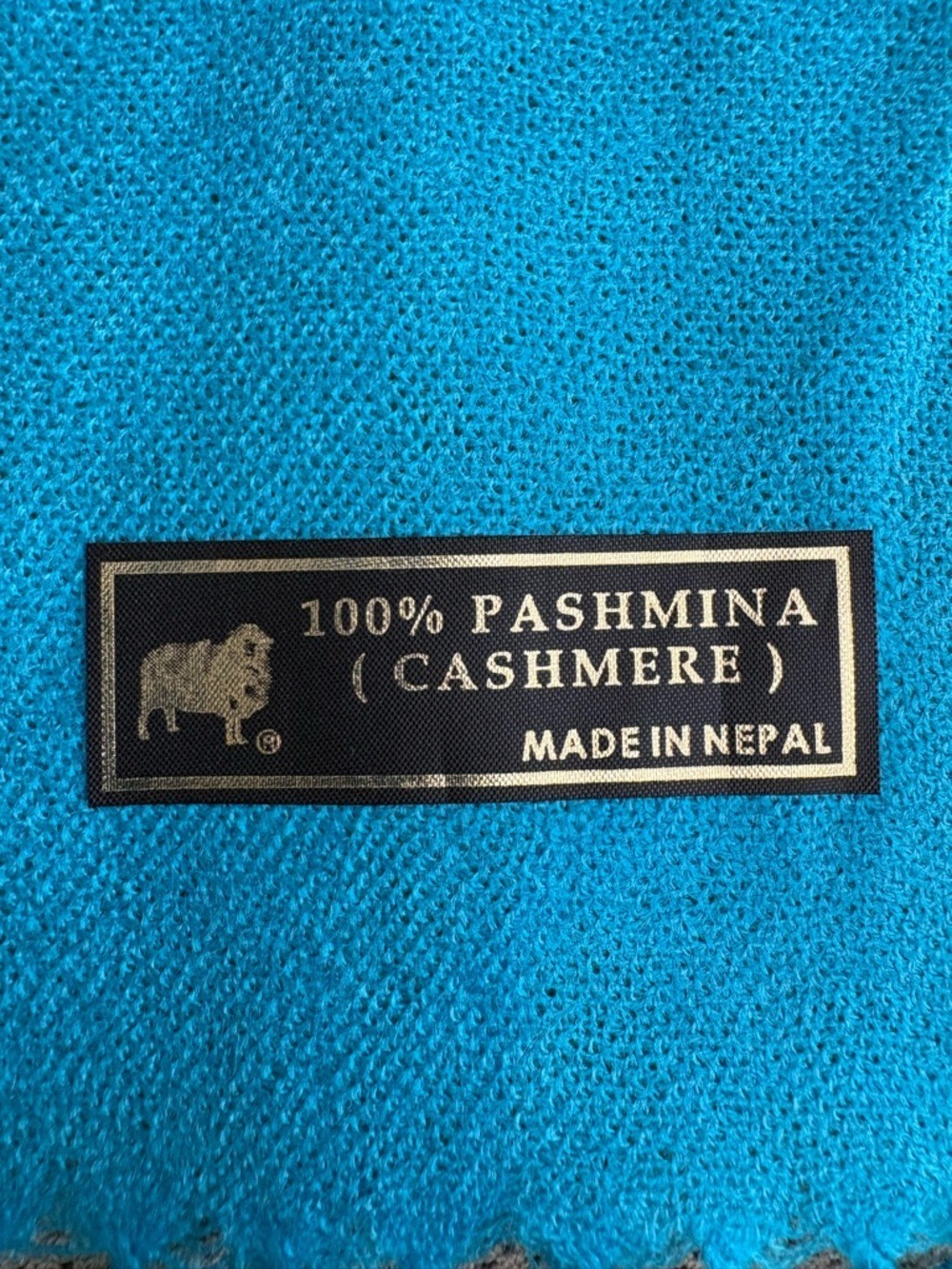 Pashmina Turquoise Cashmere Wrap/Scarf - Picture 2 of 2
